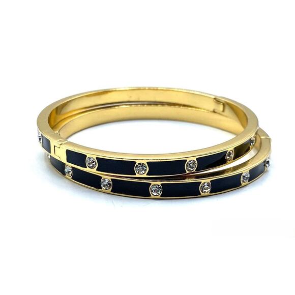 Kate Spade NY Set In Stone Crystal Enamel Bangle Bracelet - Picture 6 of 7